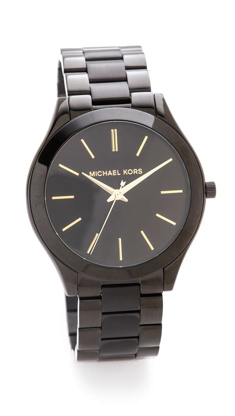 michael kors slim runway watch black chain|michael kors watch 250300.